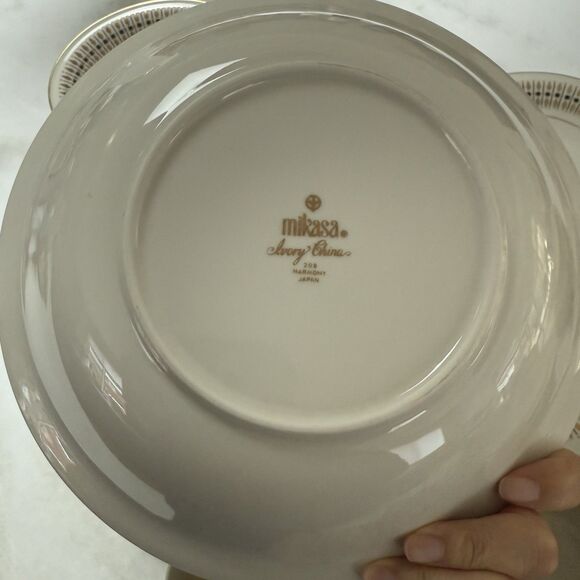 VTG Mikasa Ivory China “HARMONY” #208 Gold MCM 50 Pieces Cream Sugar Platter - Picture 7 of 16